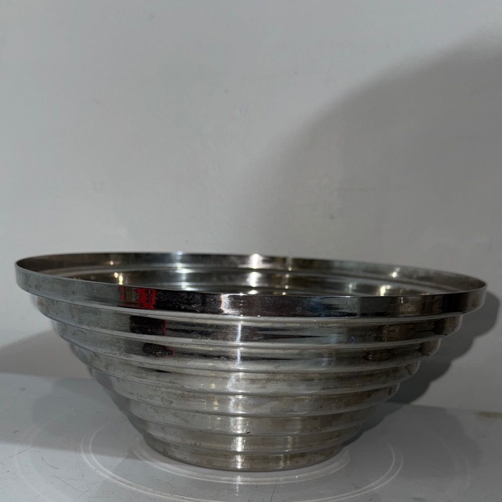 Giulio Confalonieri, Alessi, Italy – Stepped Stainless Steel Bowl "Maya" – 1970s
